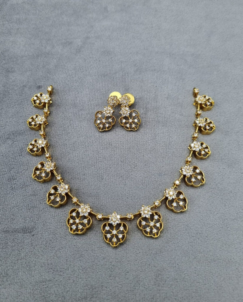 Lafz Floral Necklace in Gold Plated | Bridal Jewellery India