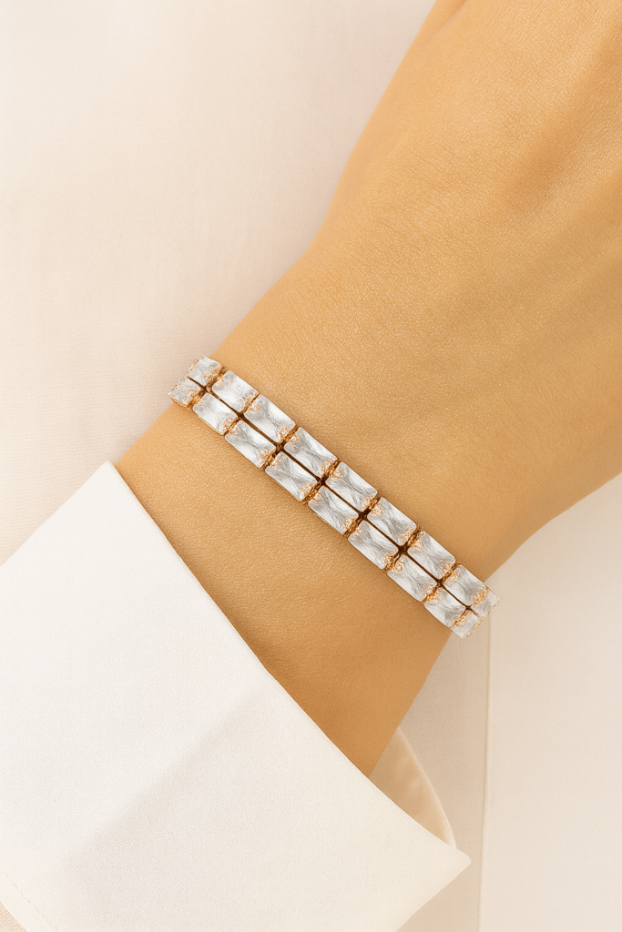 Rose Gold Plated Cubic Zirconia Bracelet Women | Bridal Jewellery India