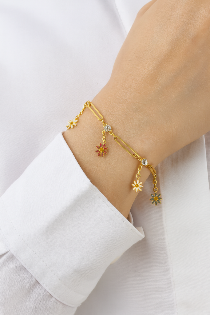 Gold Plated Bracelet with Pearls for Women | Bridal Jewellery India