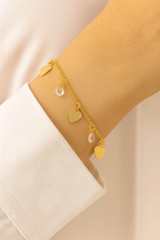 Gold Plated Chain Bracelet with Pearls for Women Occasion | Bridal Jewellery India