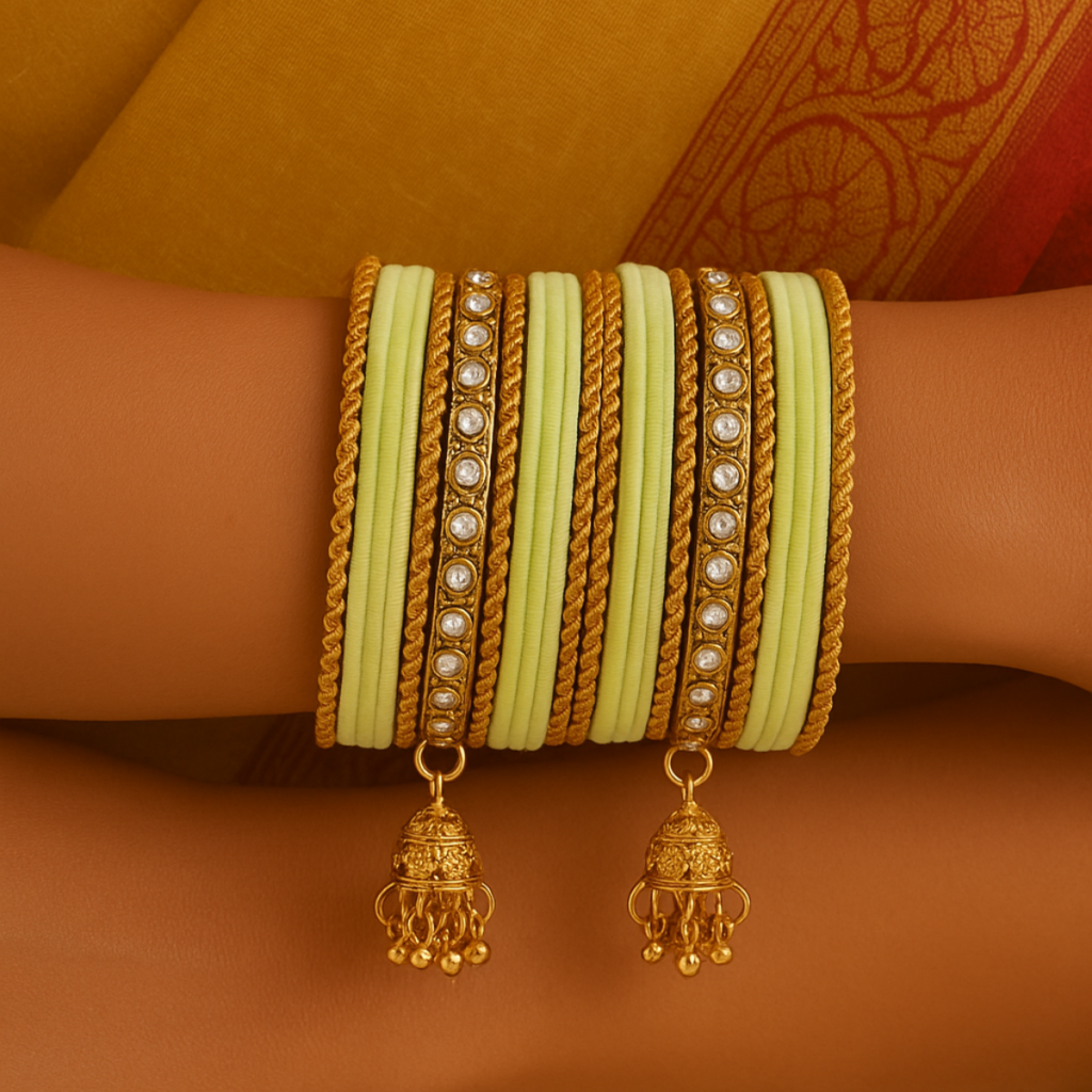 Gold Plated Handcrafted Chuda Bangle Set for Women Bridal | Bridal Jewellery India