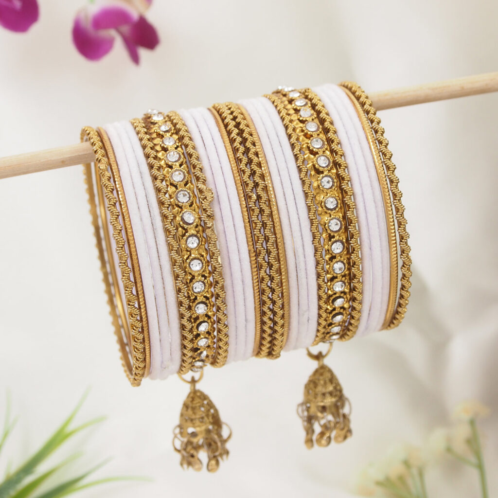 Gold Plated Latkan Bridal Bangle Set | Bridal Jewellery India