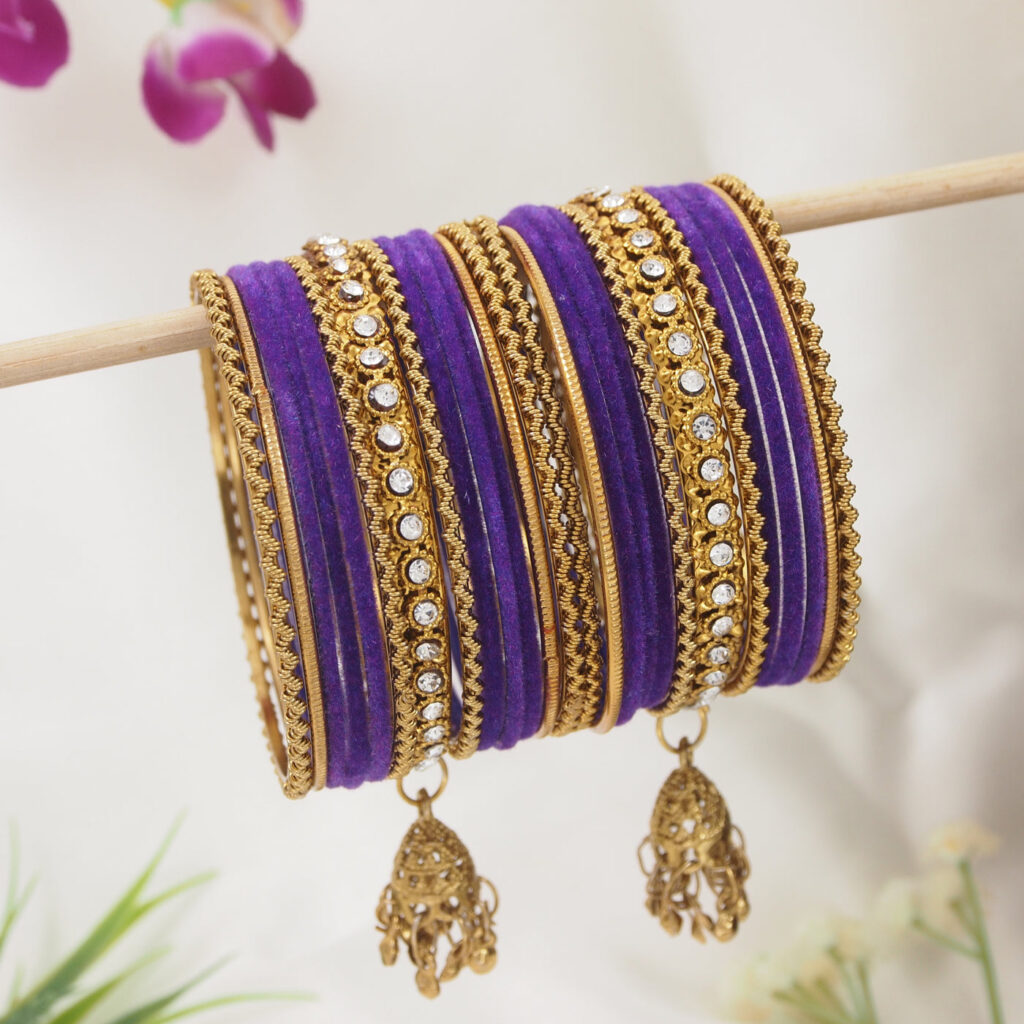 Traditional Handcrafted Gold Plated Bangle Set for Bridal | Bridal Jewellery India