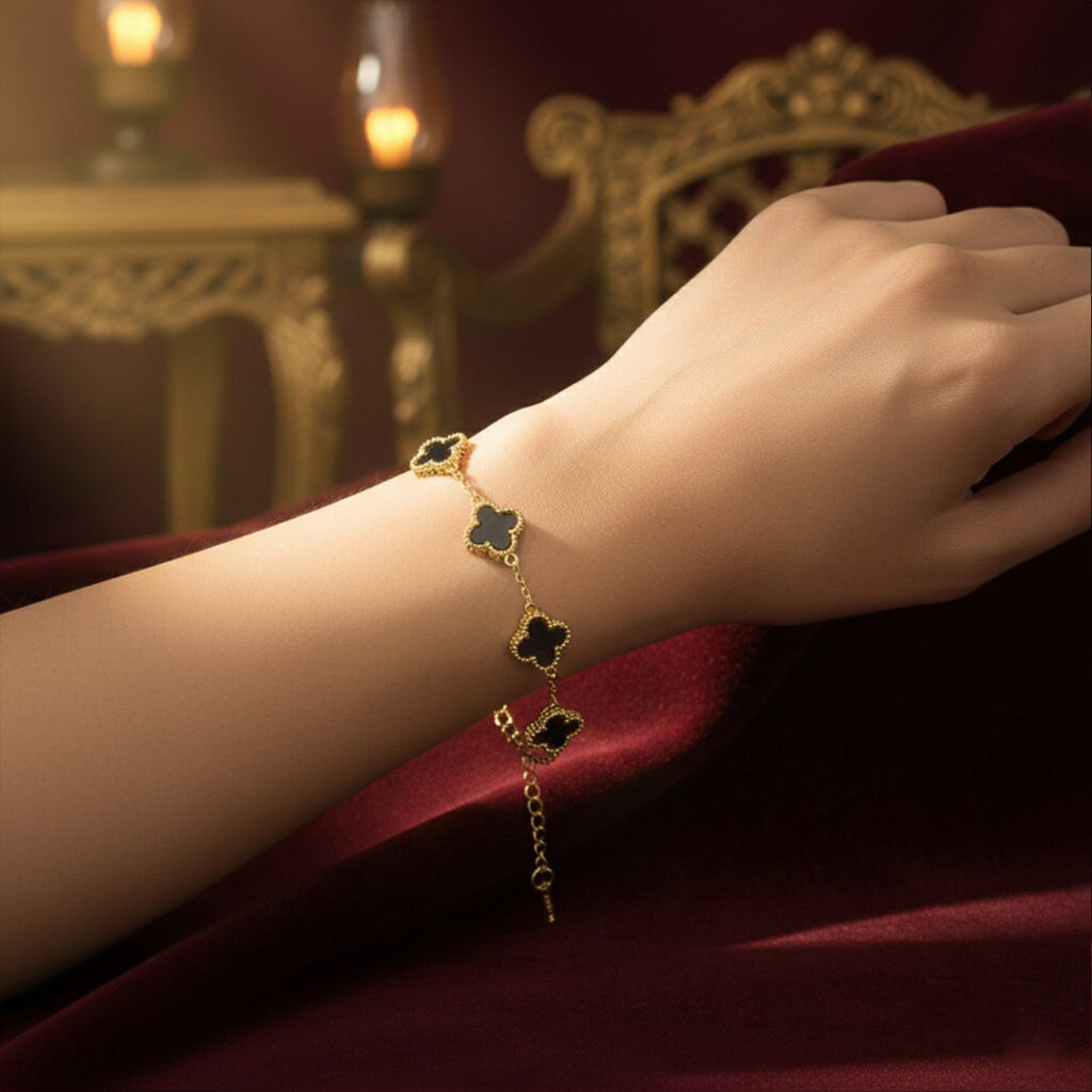 Gold Plated Clover Bracelet for Women Occasion | Bridal Jewellery India
