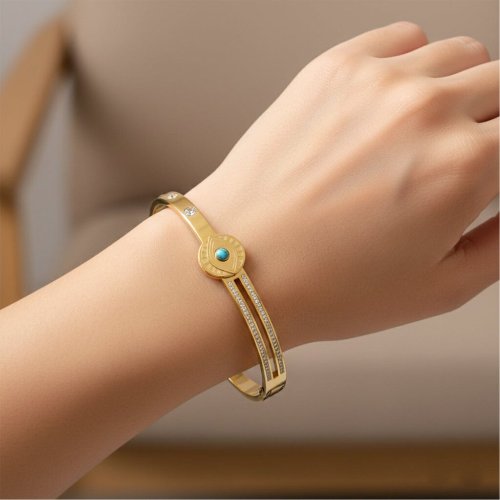 Gold Plated Evil Eye Bracelet for Women | Bridal Jewellery India