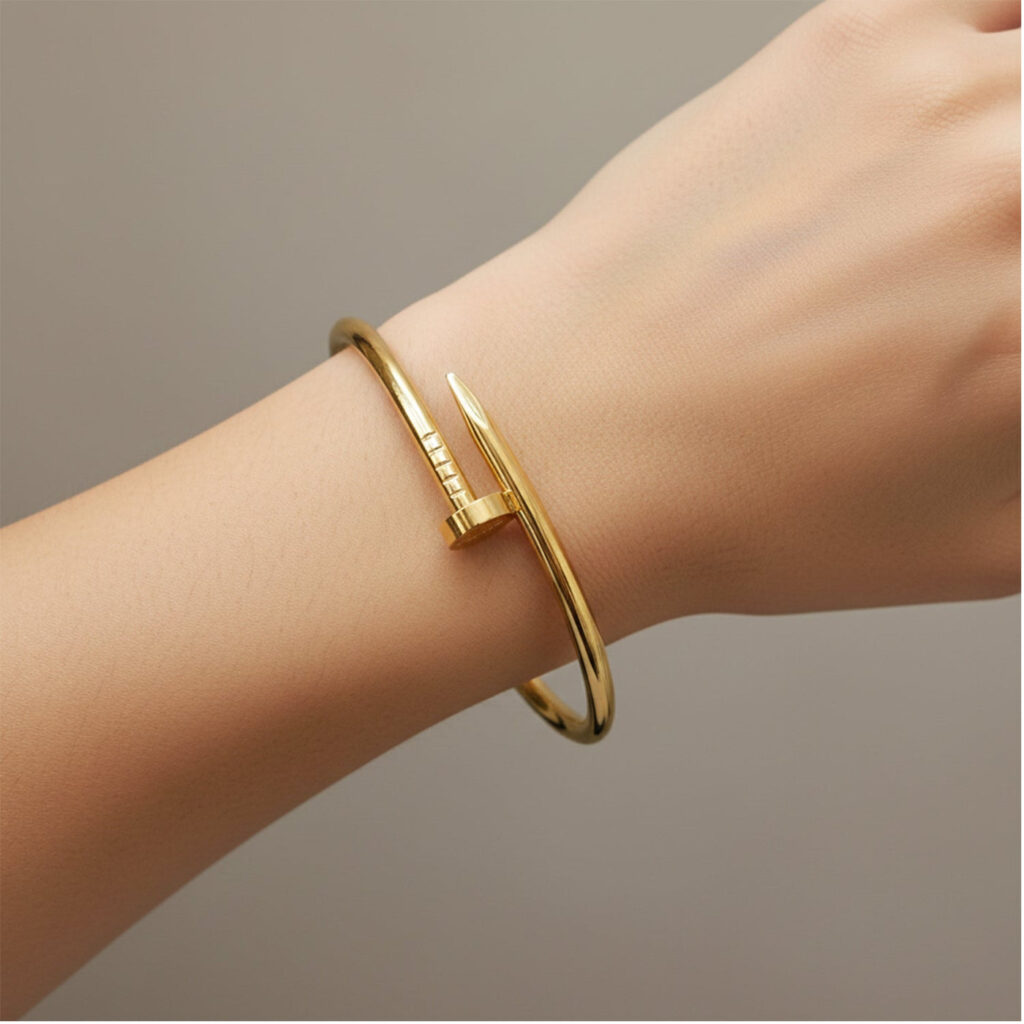 Gold Plated Fashion Nail Design Bracelet for Women | Bridal Jewellery India