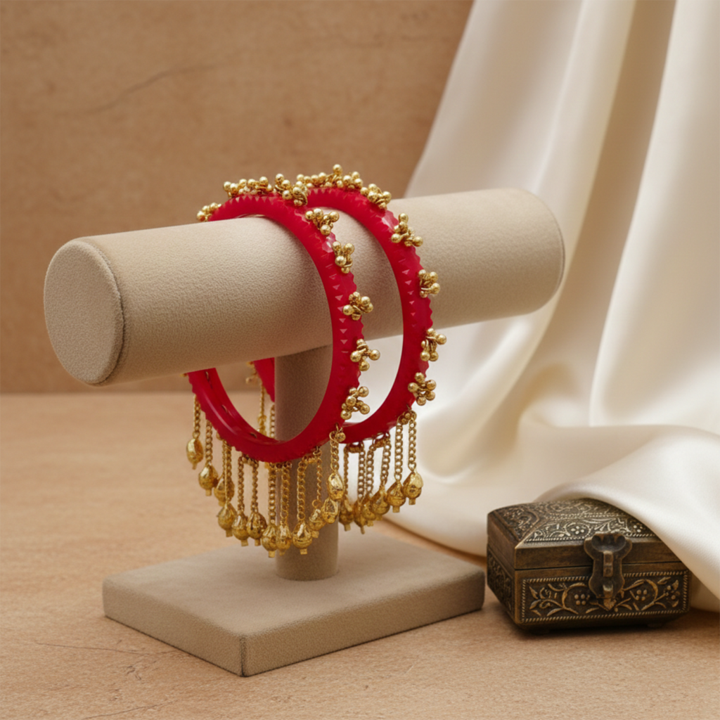 Red Bangles in Brass for Women Occasion | Bridal Jewellery India