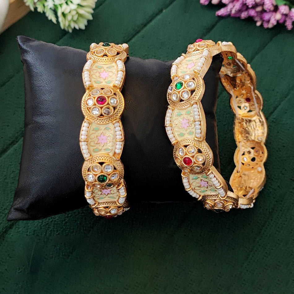 High Gold Plated Bangles in Party Wear | Bridal Jewellery India