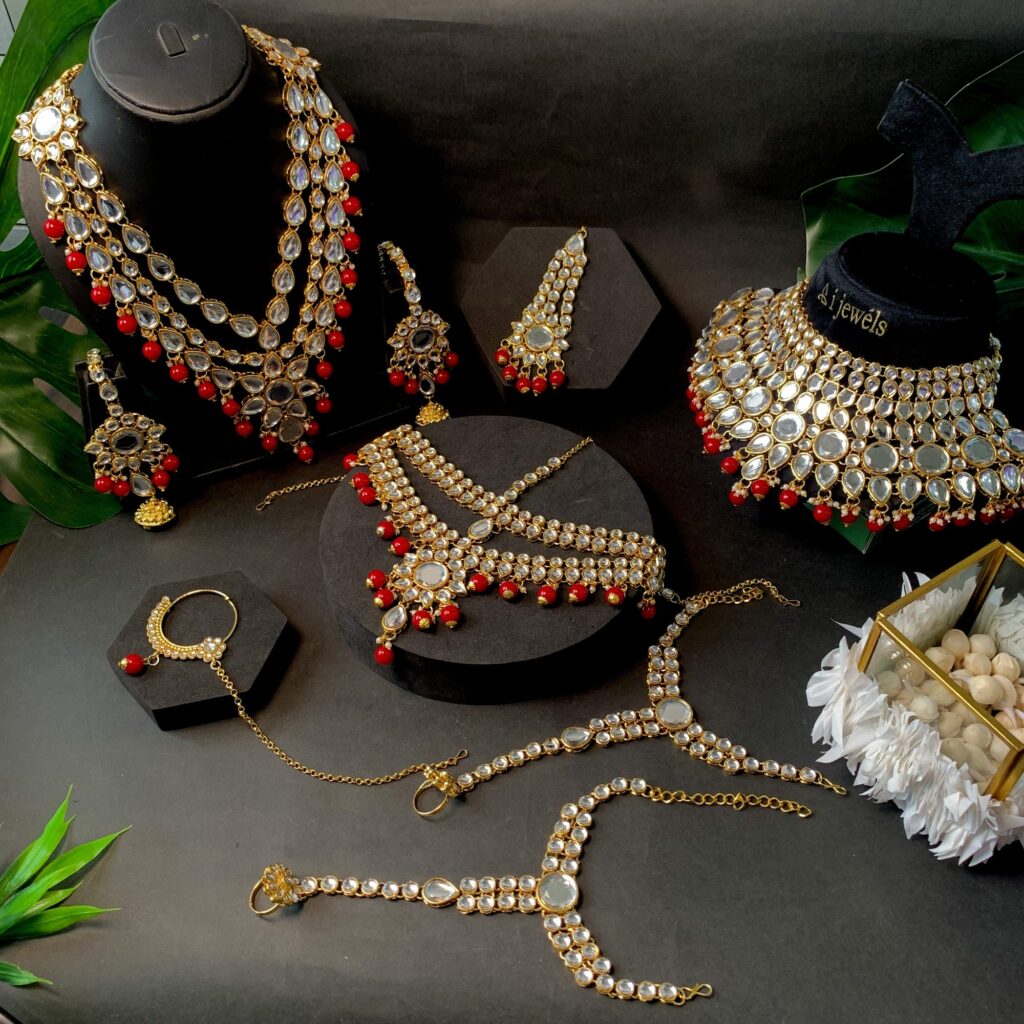 Kundan Choker Necklace in Gold Plated with Pearl Stones for Bridal | Bridal Jewellery India