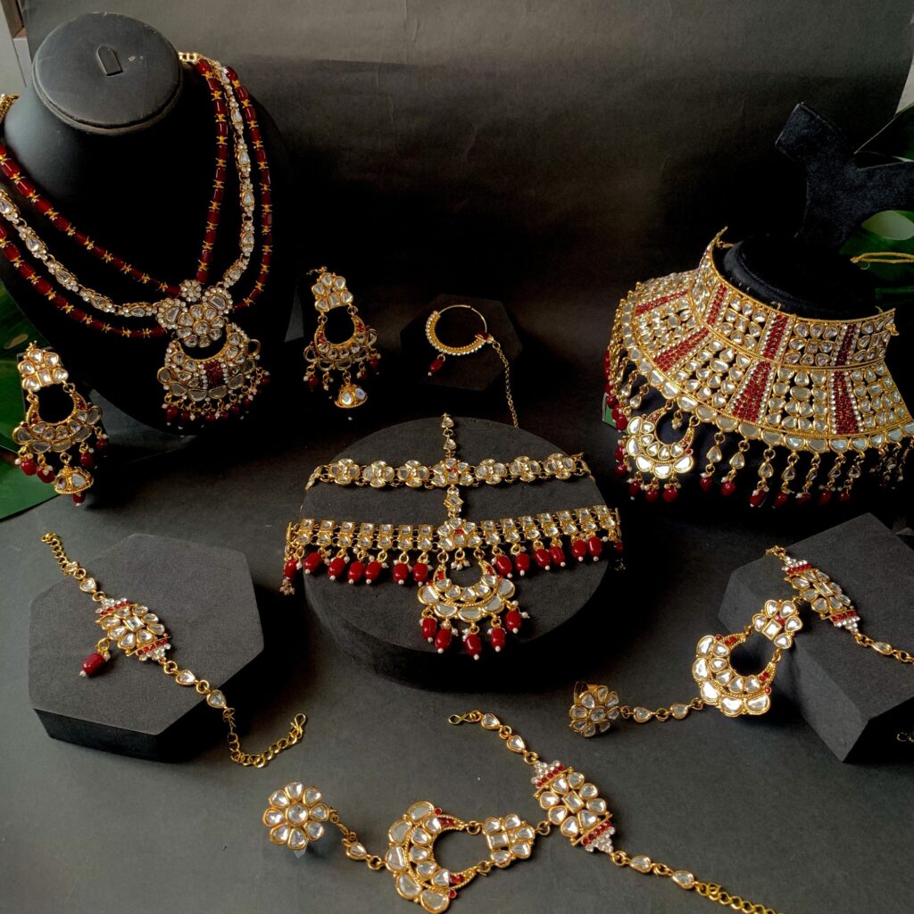 Traditional Gold Plated Kundan Pearl Bridal Set | Bridal Jewellery India
