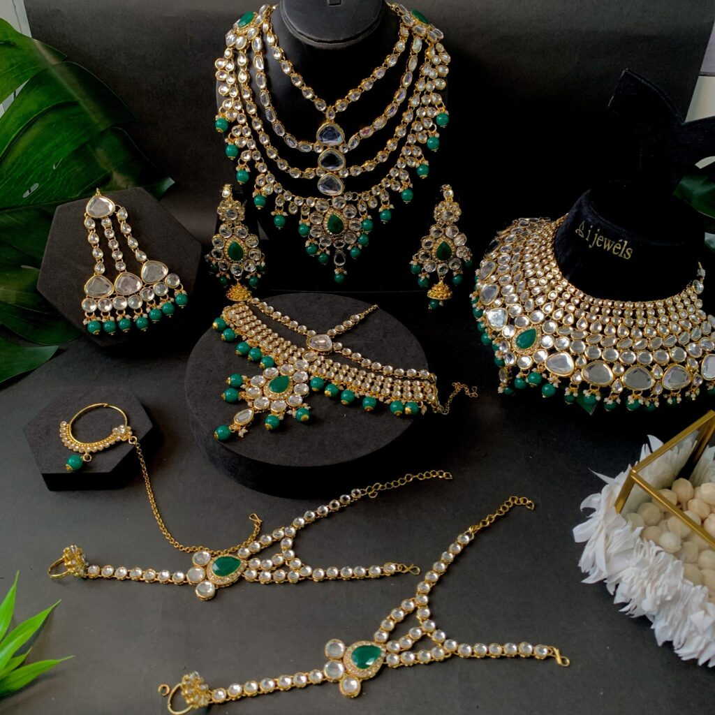 Traditional Gold Plated Kundan Pearl Bridal Set | Bridal Jewellery India