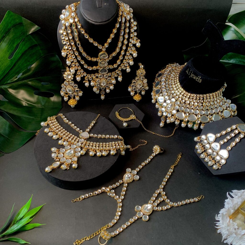 Kundan Choker Necklace in Gold Plated with Pearls | Bridal Jewellery India
