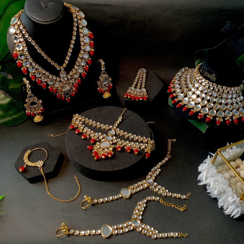 Kundan Choker Necklace in Gold Plated with Pearls for Bridal Wear | Bridal Jewellery India