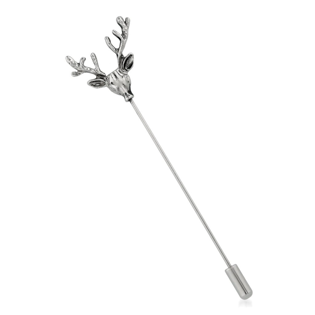 Mahi Deer Brooch in Sterling Silver | Bridal Jewellery India