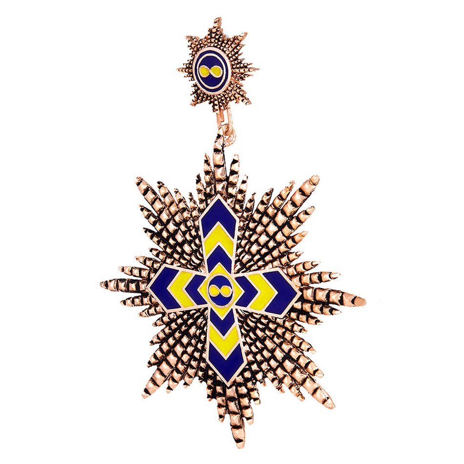Rose Gold Plated Interlocking Cross Brooch for Men Women | Bridal Jewellery India