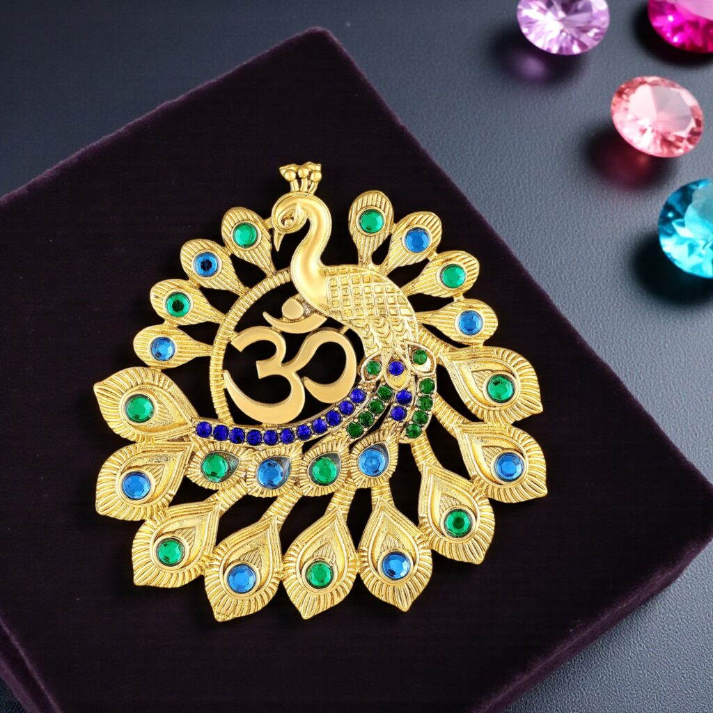 Peacock Shaped Gold Plated Brooch for Women | Bridal Jewellery India