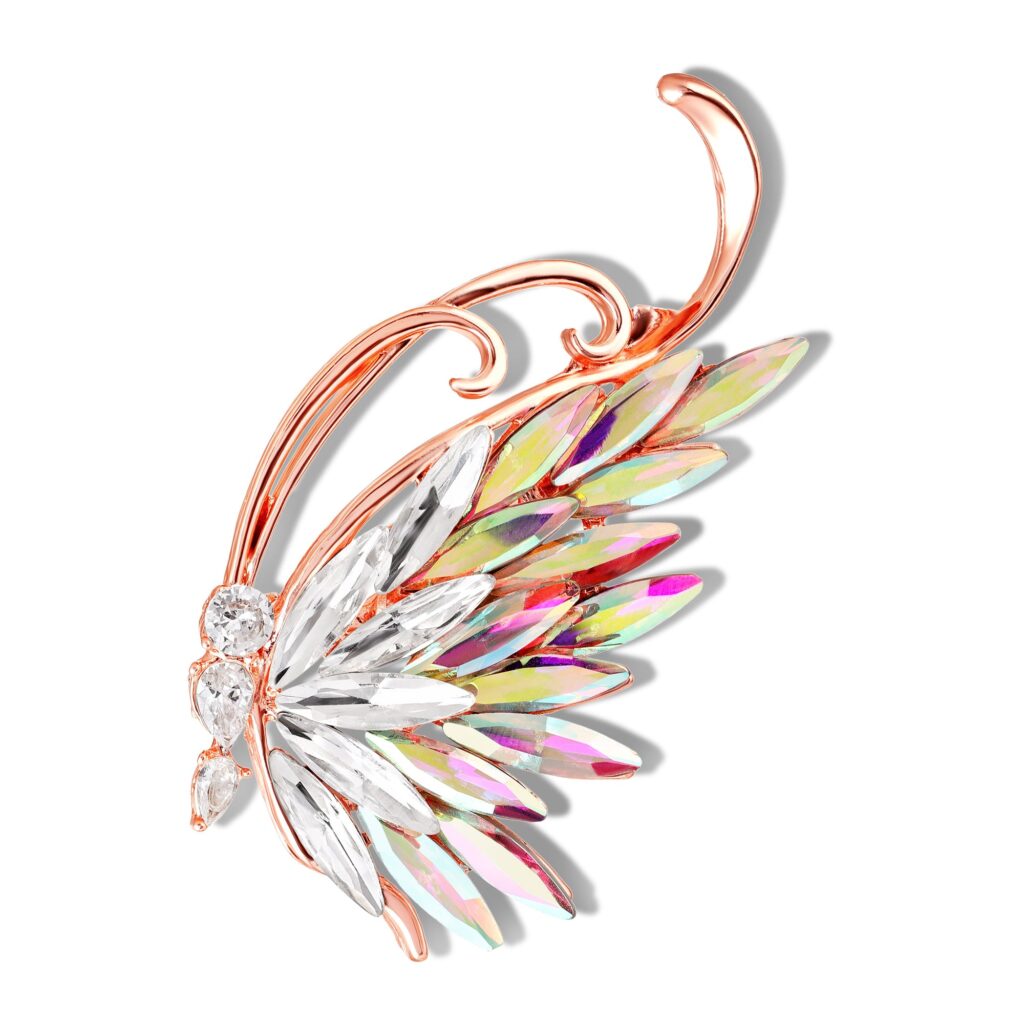 Crystal Butterfly Wing Brooch for Women | Bridal Jewellery India