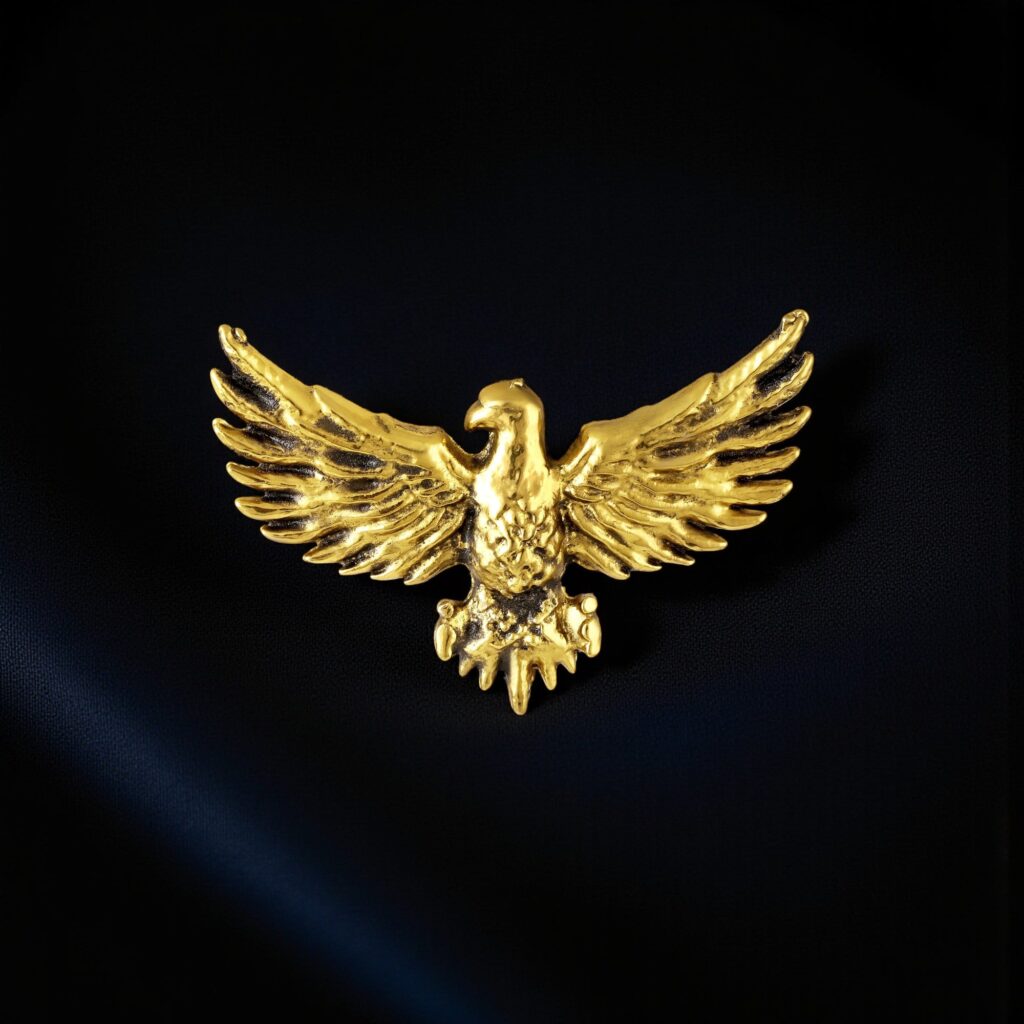 Gold Plateden Eagle Shaped Brooch for Blazer | Bridal Jewellery India