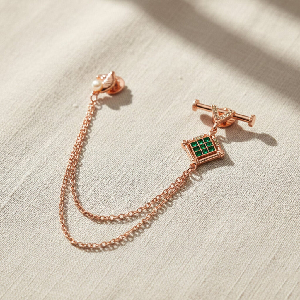 Rose Gold Tone Horse Head Chain for Men | Bridal Jewellery India