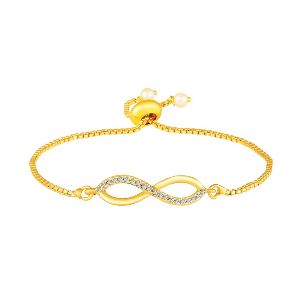Infinity Bolo Bracelet in Gold Plated Silver | Bridal Jewellery India