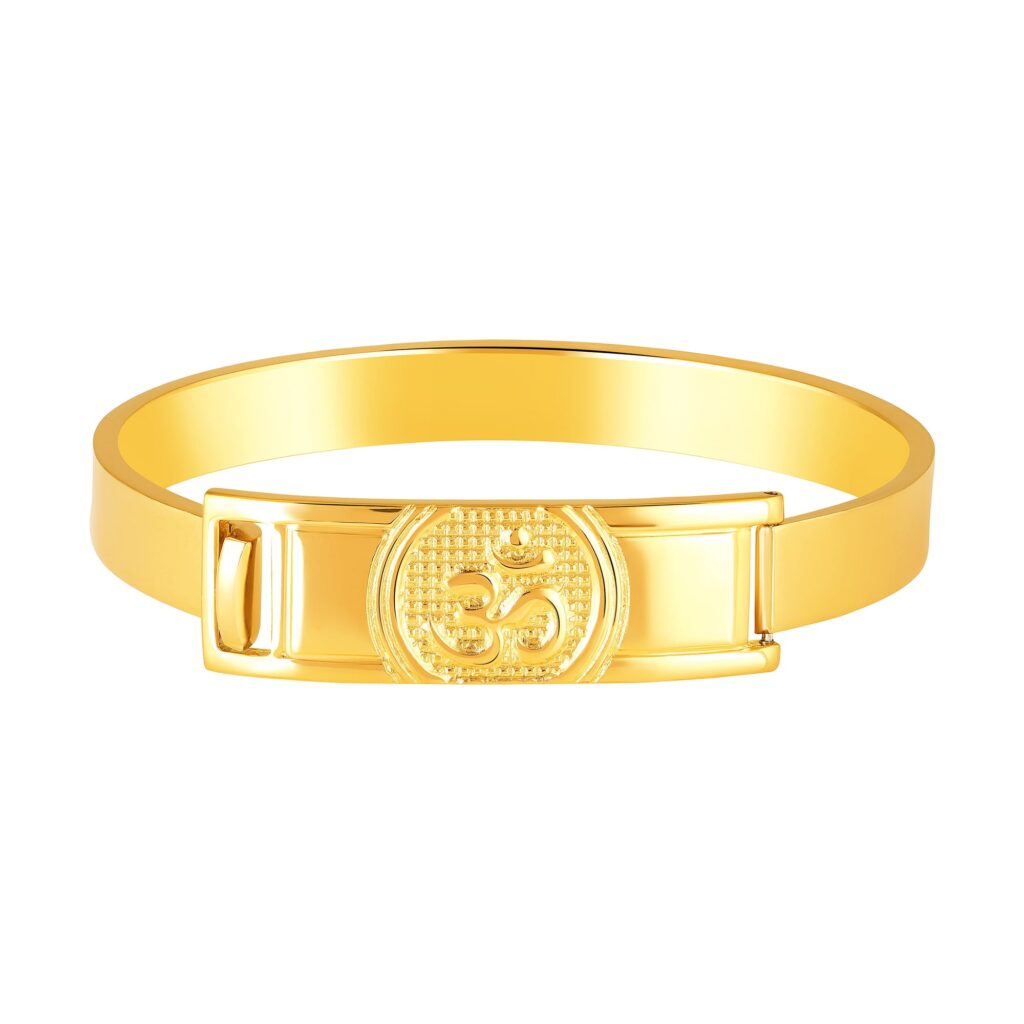 Gold Plated Om Bracelet for Men | Bridal Jewellery India