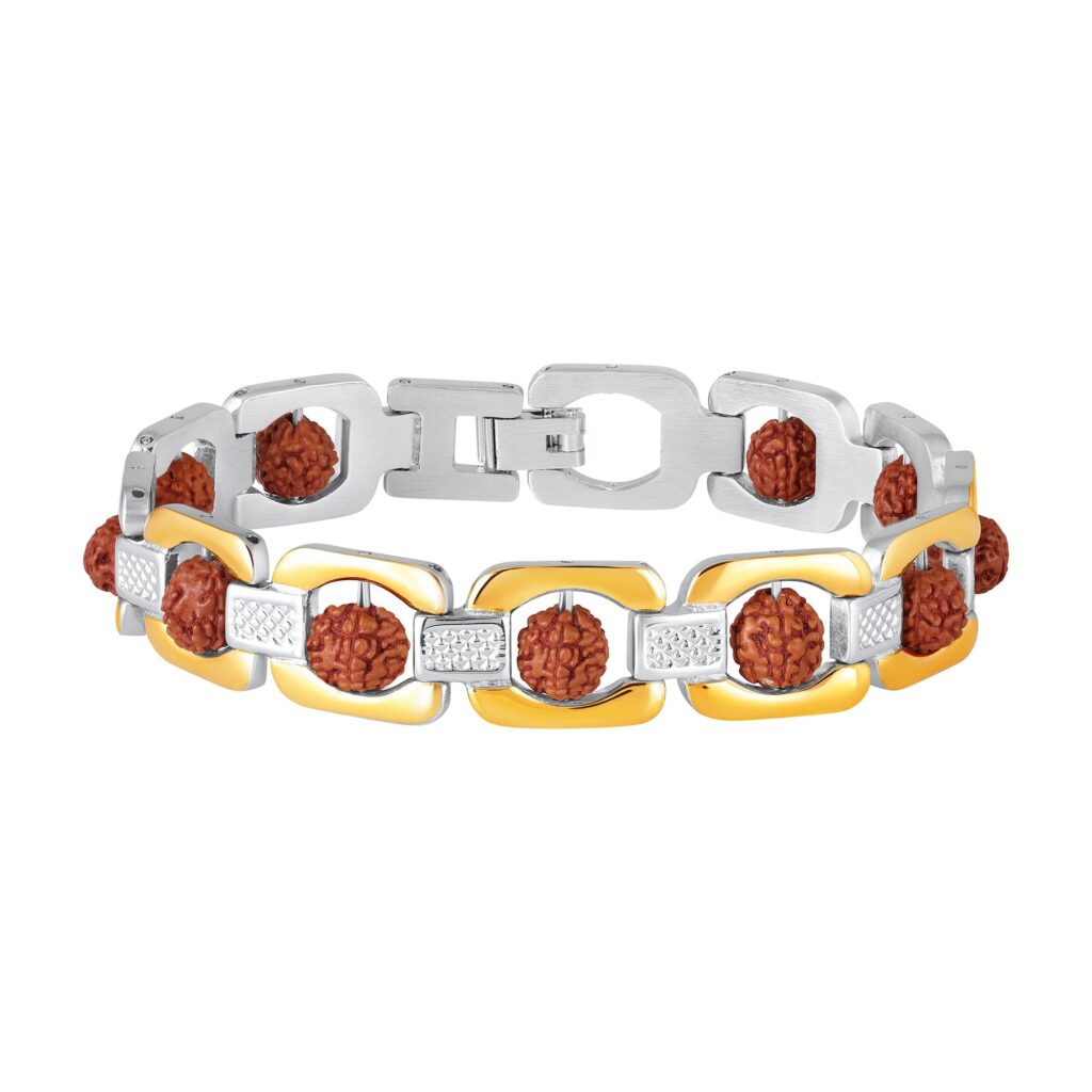 Premium Link Silver   Gold Plated Bracelet for Men | Bridal Jewellery India