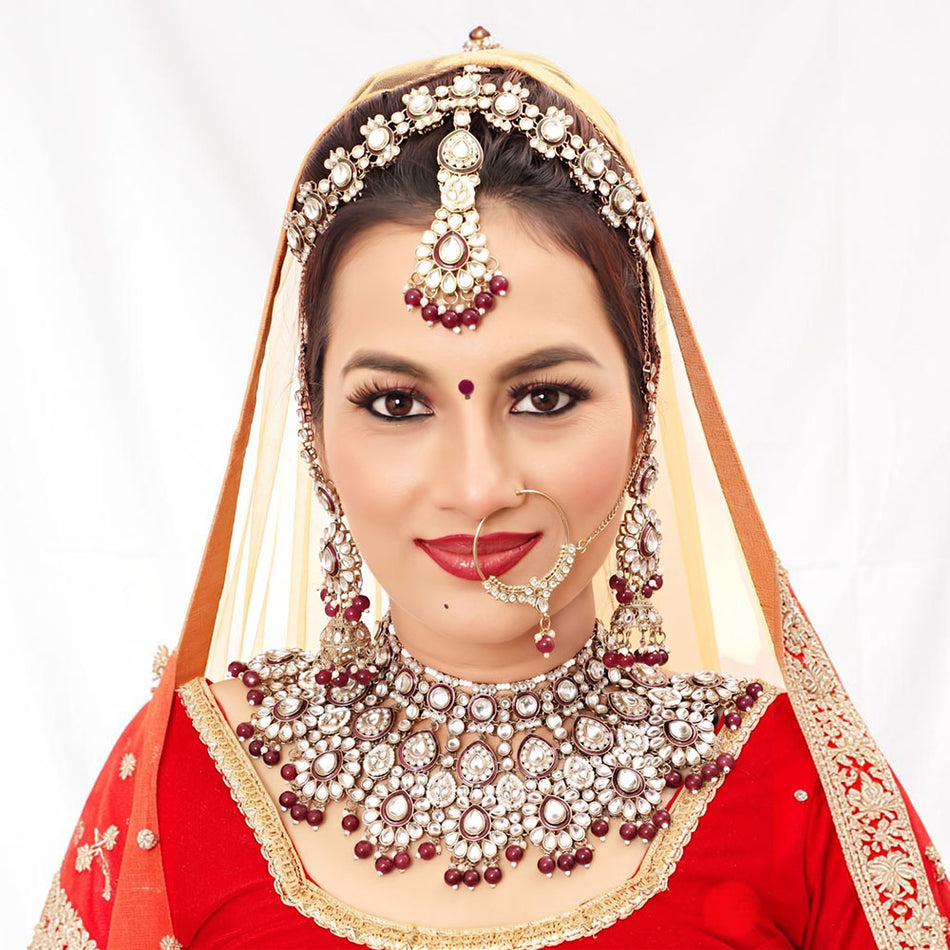 Kundan Choker Necklace in Gold Plated for Bridal Wear | Bridal Jewellery India
