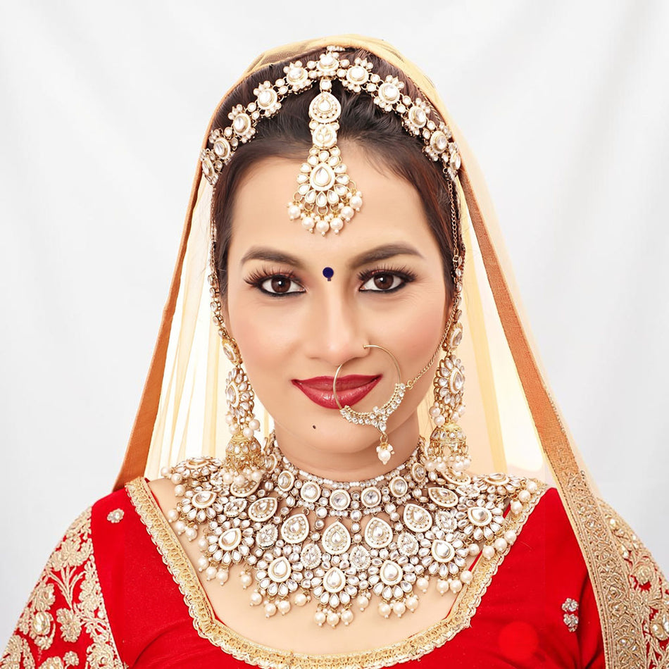 Kundan Choker Necklace in Gold Plated | Bridal Jewellery India