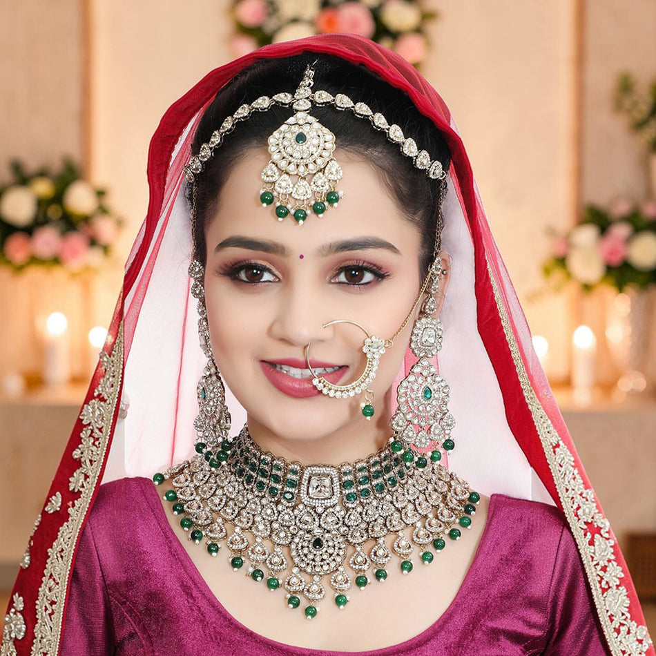 Kundan Choker Necklace in Gold Plated for Bridal Wear | Bridal Jewellery India