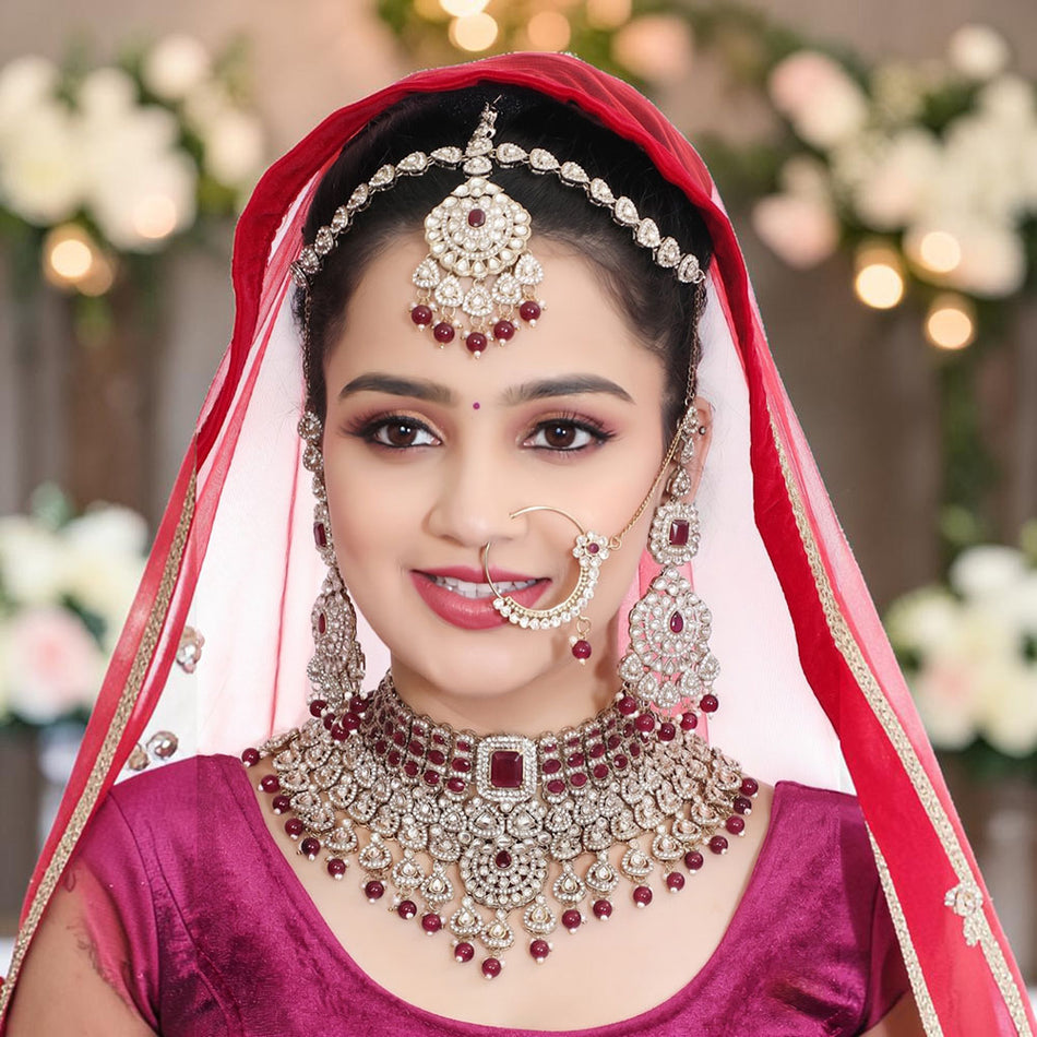 Kundan Choker Necklace in Gold Plated | Bridal Jewellery India