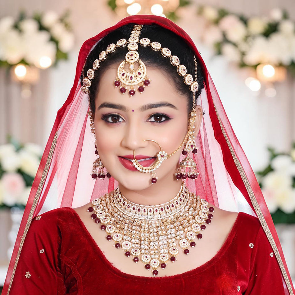 Kundan Necklace in Gold Plated | Bridal Jewellery India