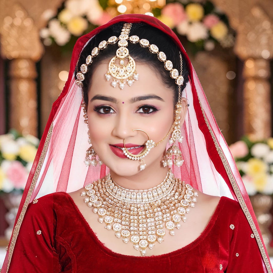 Kundan Choker Necklace in Gold Plated | Bridal Jewellery India