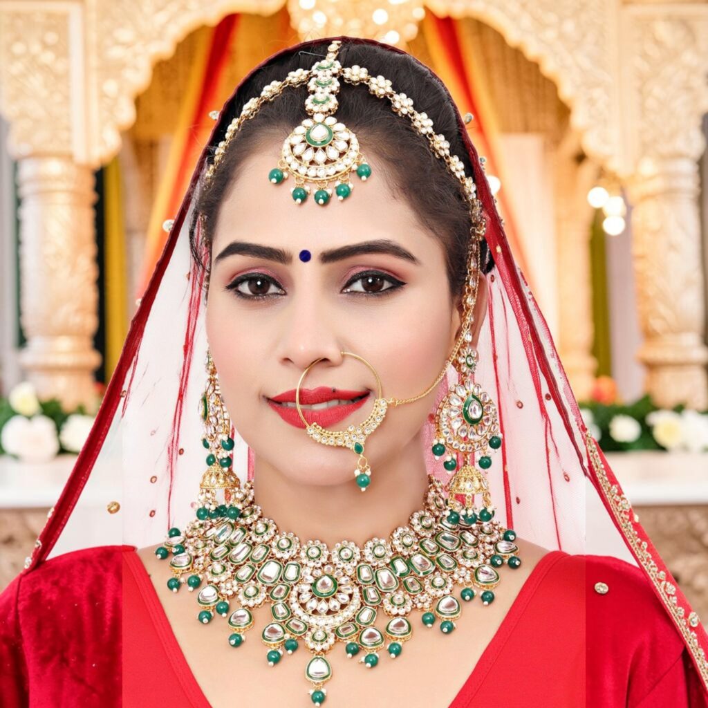 Royal Kundan Necklace in Gold Plated | Bridal Jewellery India