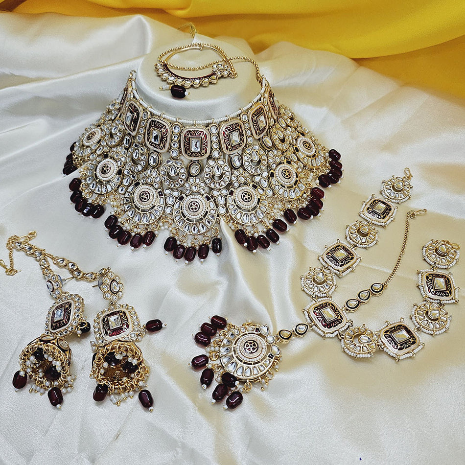Kundan Choker Necklace in Gold Plated for Bridal | Bridal Jewellery India