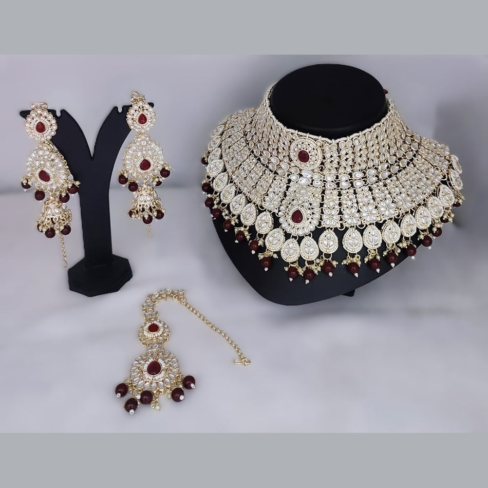 Kundan Choker Necklace in Gold Plated | Bridal Jewellery India