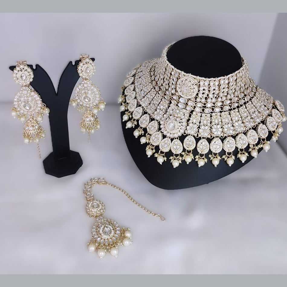 Kundan Choker Necklace in Gold Plated | Bridal Jewellery India