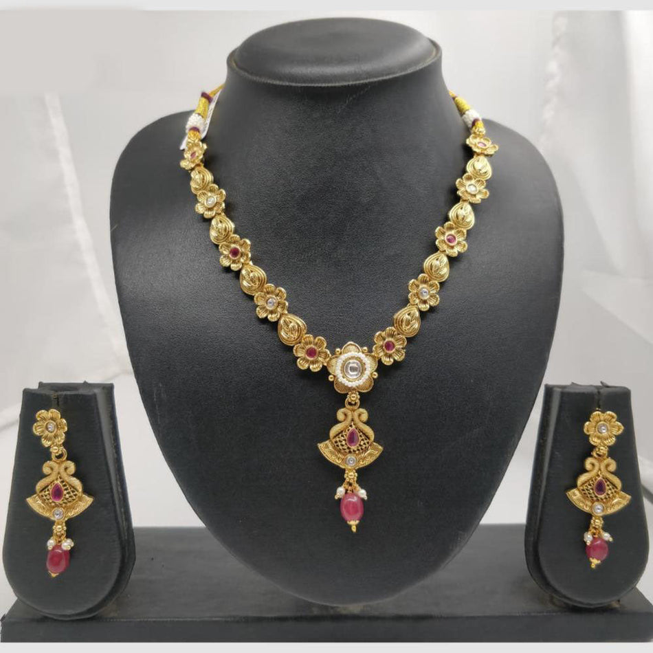 Rajwadi Necklace in Brass   Copper | Bridal Jewellery India