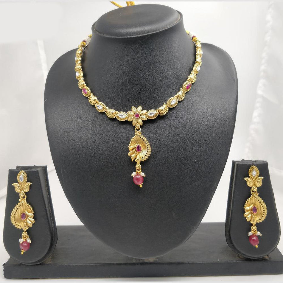 Pota Stone with Pearl in Brass and Copper for Rajwadi Style | Bridal Jewellery India