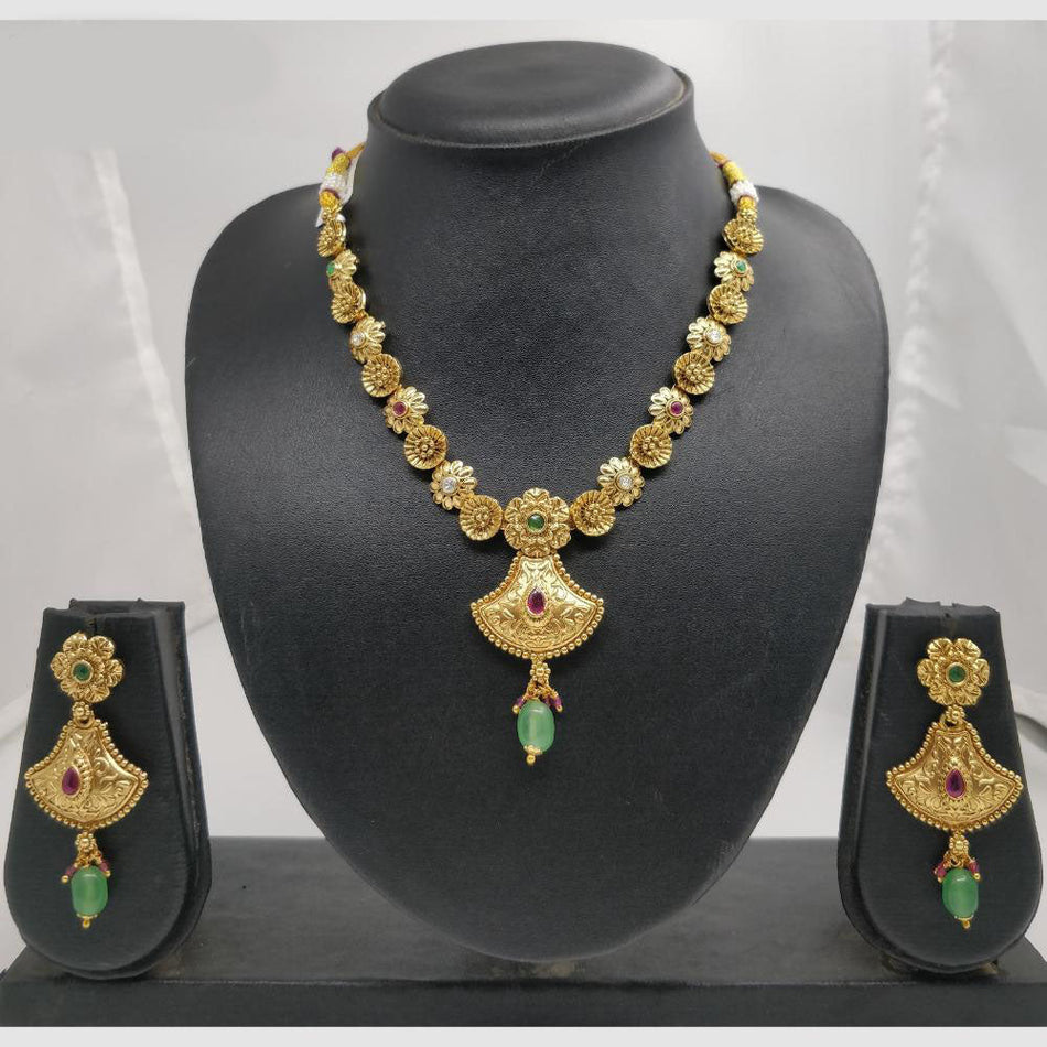 Pota Necklace in Brass   Copper | Bridal Jewellery India