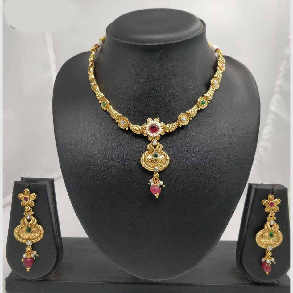 Rajwadi Necklace in Brass and Copper | Bridal Jewellery India