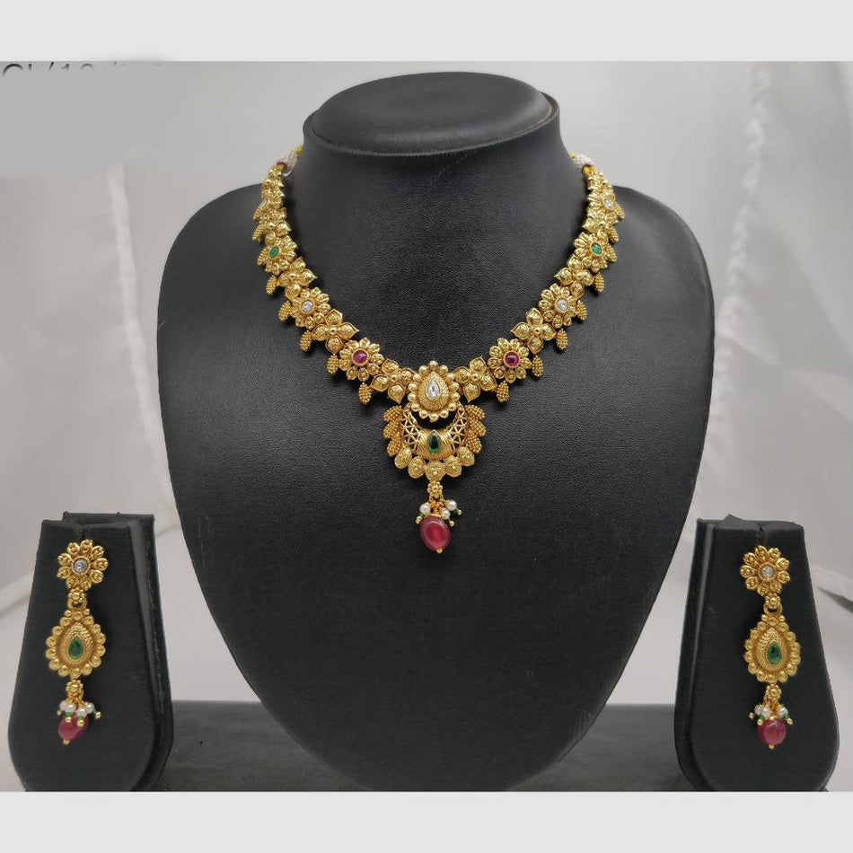 Rajwadi Necklace in Brass   Copper | Bridal Jewellery India