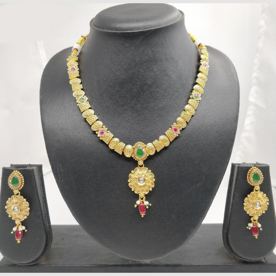 Rajwadi Necklace in Brass   Copper | Bridal Jewellery India
