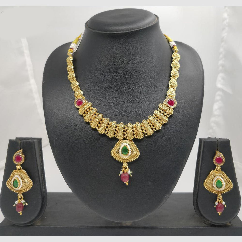 Rajwadi Necklace in Brass   Copper | Bridal Jewellery India