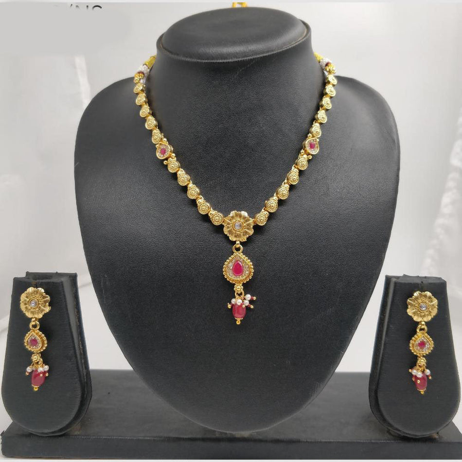 Rajwadi Necklace in Brass   Copper | Bridal Jewellery India