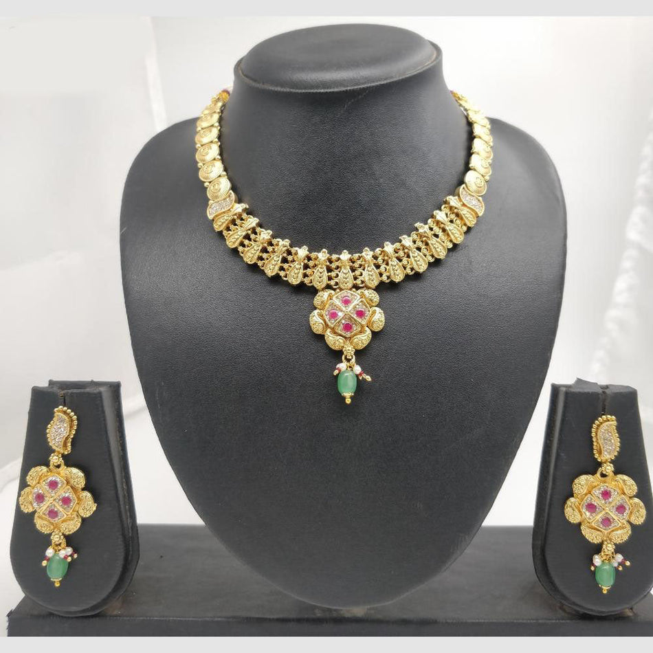 Rajwadi Necklace in Brass   Copper | Bridal Jewellery India
