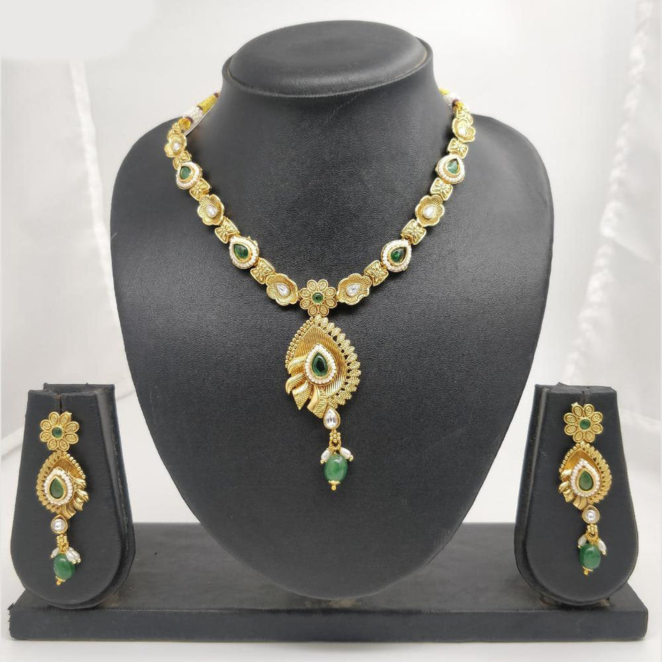 Rajwadi Necklace in Brass   Copper | Bridal Jewellery India