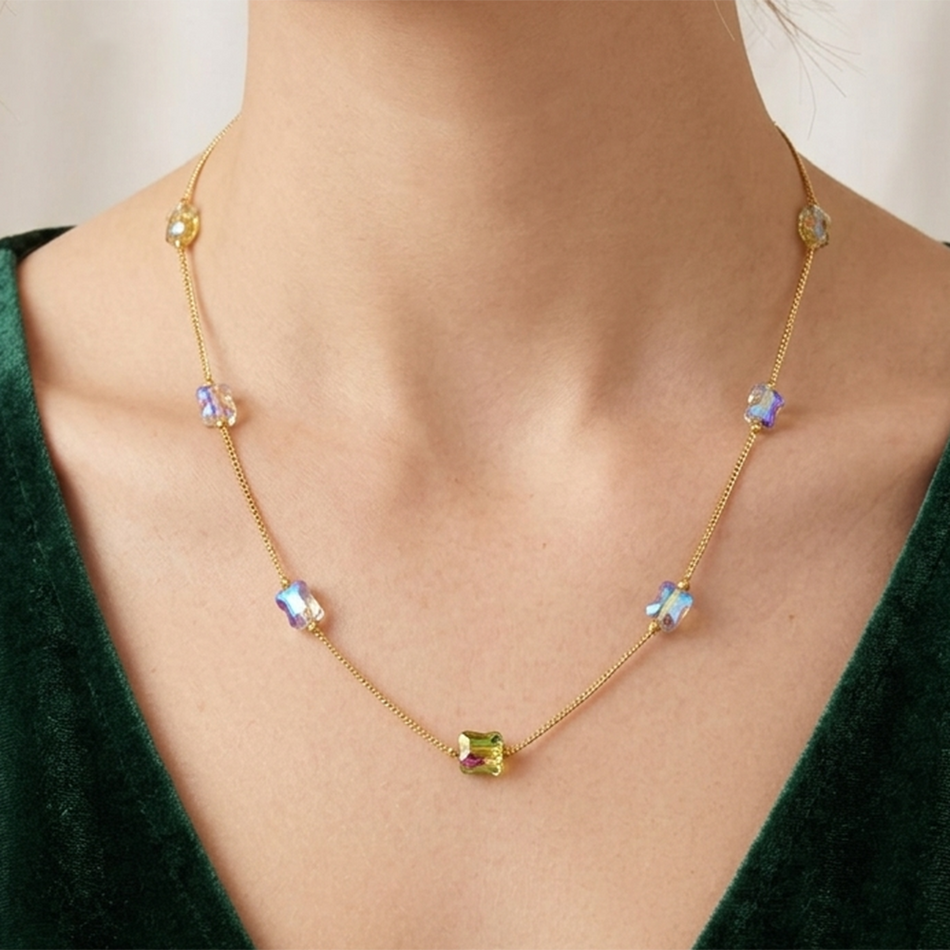 Rose Gold Plated Layered Chain Necklace | Bridal Jewellery India
