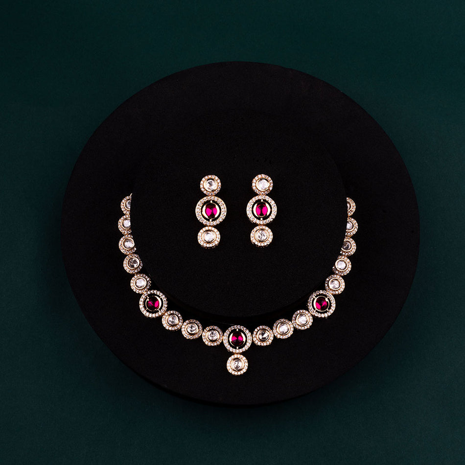 Kundan Choker Necklace in Gold Plated with Polki Stones | Bridal Jewellery India