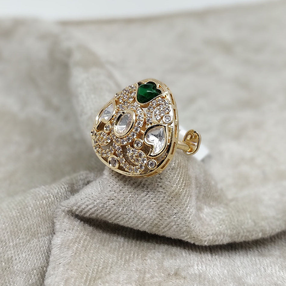 Brass Pearl Ring for Occasion Wear | Bridal Jewellery India