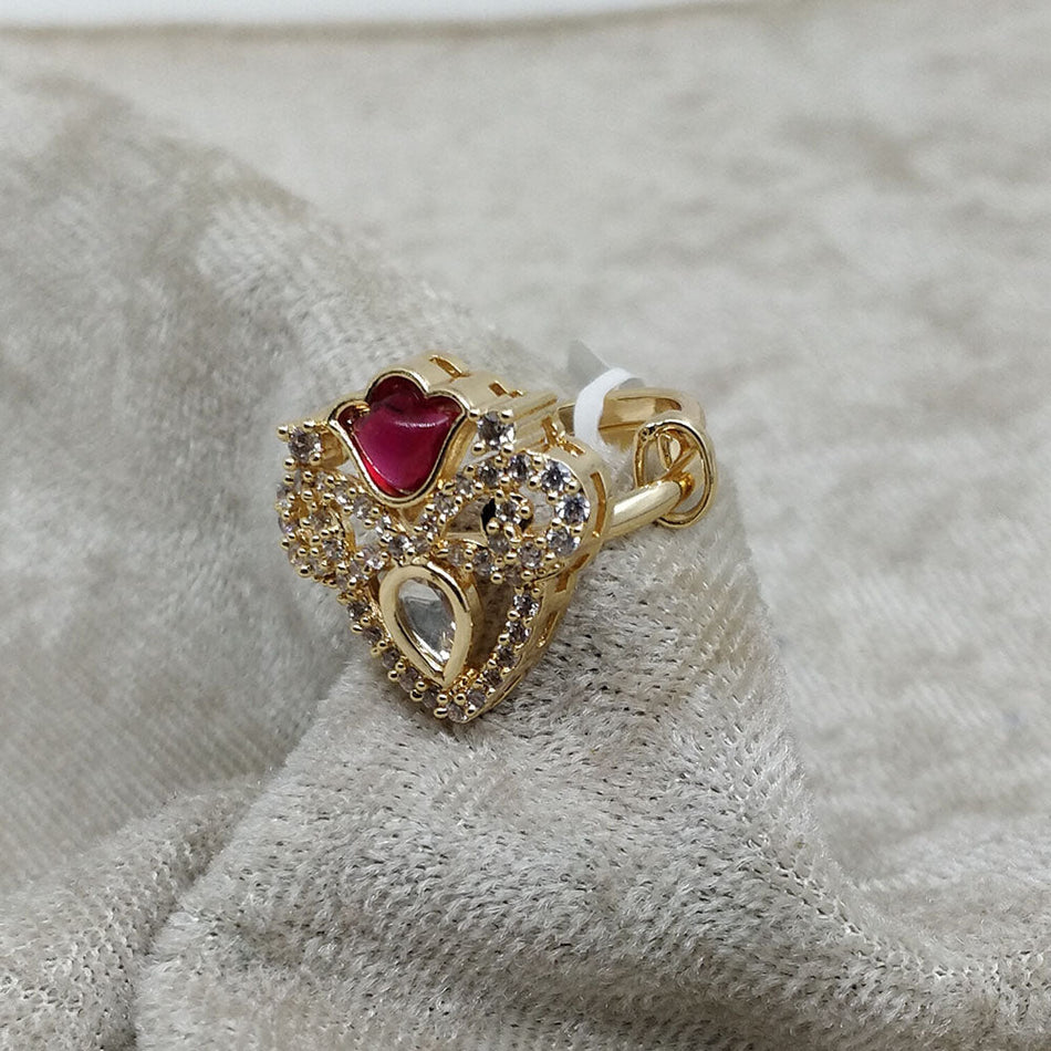 Brass and Copper Ring with Mother Pearl | Bridal Jewellery India